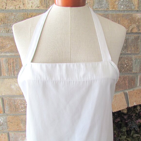 WHITE CHEF'S APRON, MEN'S, WOMEN'S, UNISEX COOK'S LONG APRON w TIES, NWOT - Picture 2 of 6